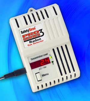 Batteries WARRANTY Safety Siren Pro Series Digital 3 Radon Detector Monitor 